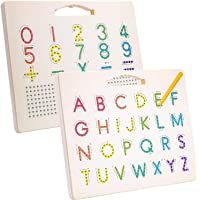 Hautton Tablero Magnético de Abecedario para Niños- Escritura 26 Letras Mayúsculas-10 Números-5 Signos Cálculo- Juguete…